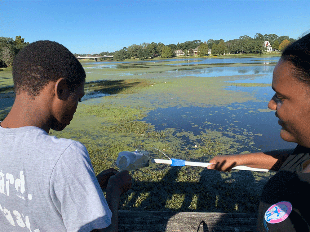 Students take water samples at LSU lakes
