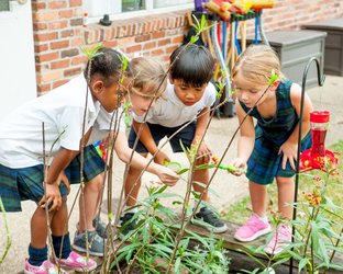 Lower School students outdoors
