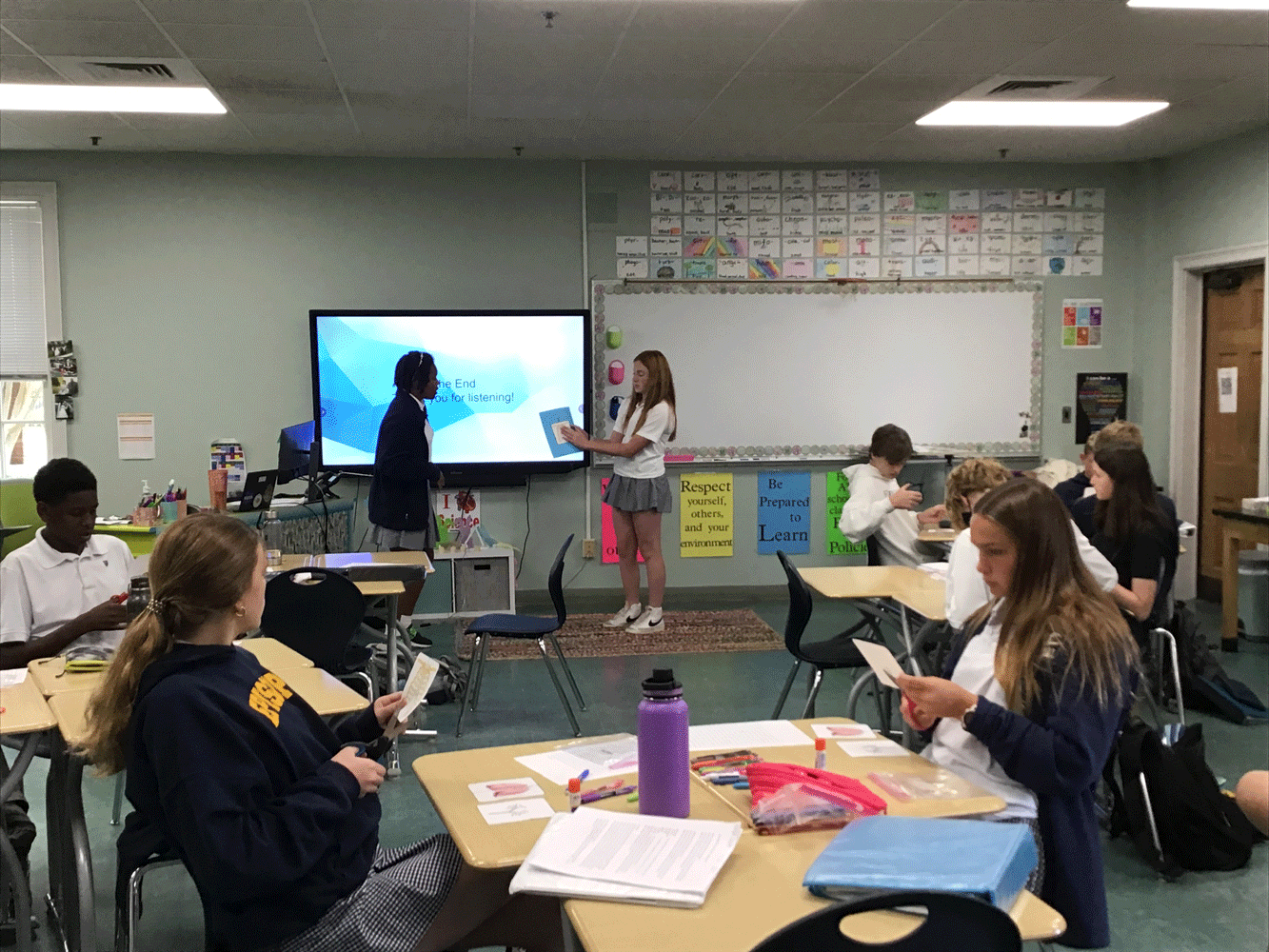 Middle School students teaching