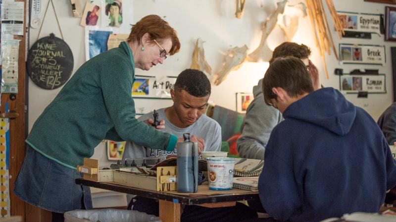 Trepagnier and art students