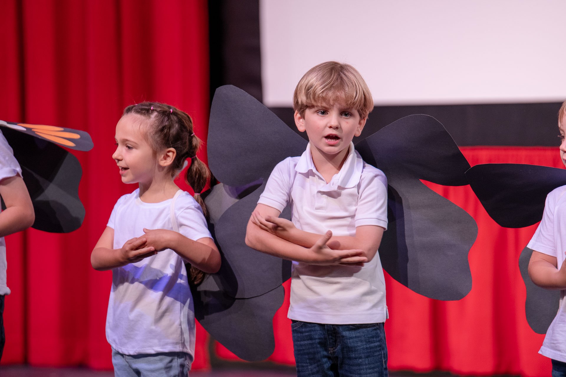 PreK-4 students at butterfly parade