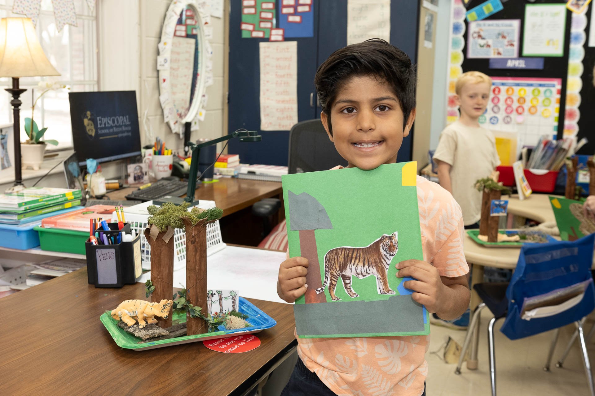 1st grade student at creature feature showcase