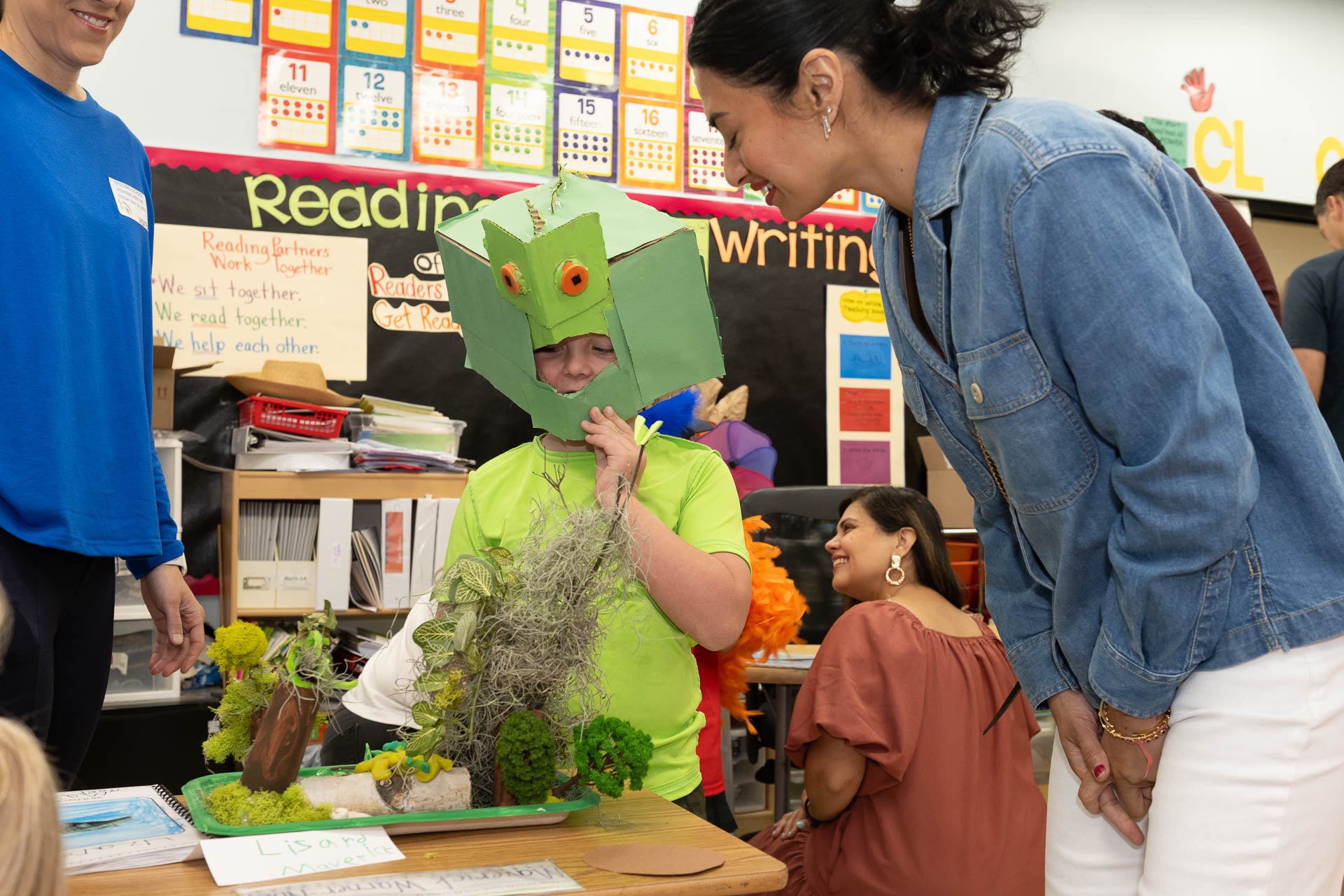 1st grade student at creature feature showcase