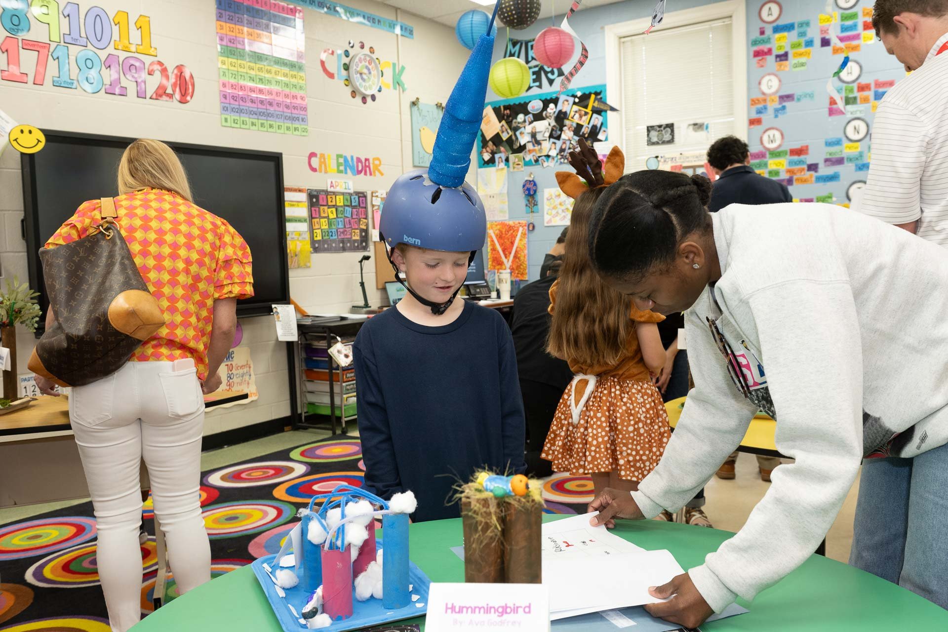 1st grade student at creature feature showcase