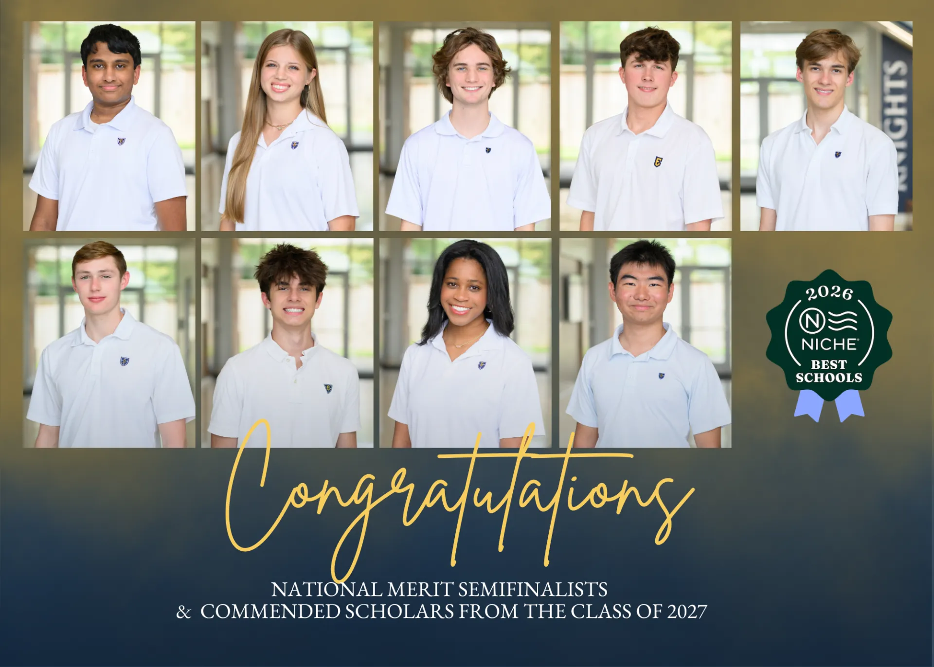 Congratulations to Class of 2027 National Merit Semifinalists and Commended Scholars!