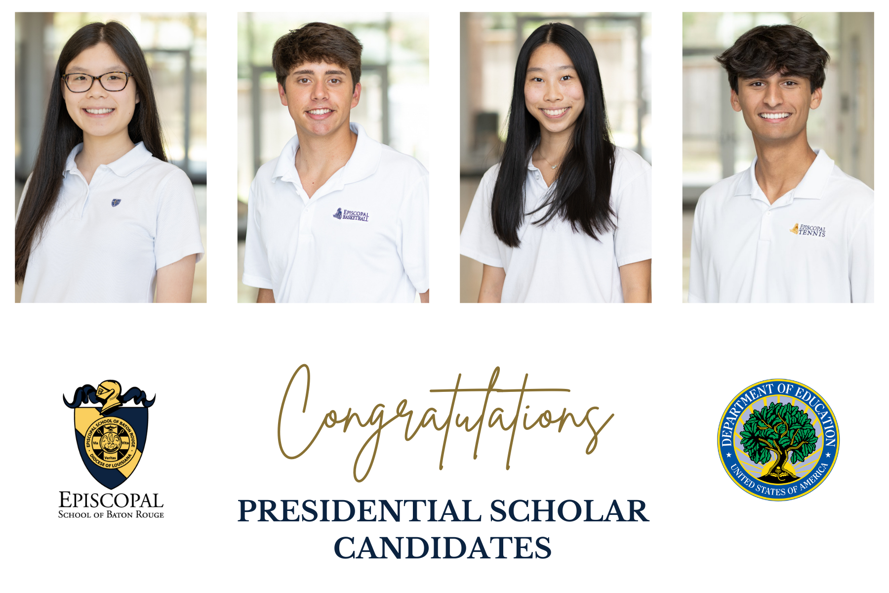 Episcopal Congratulates Four Presidential Scholars Candidates!