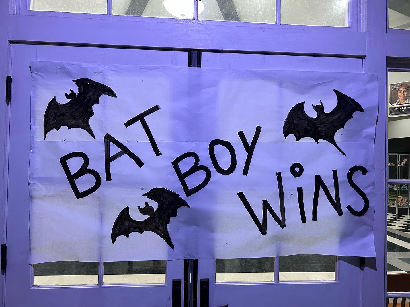 Bat Boy wins sign