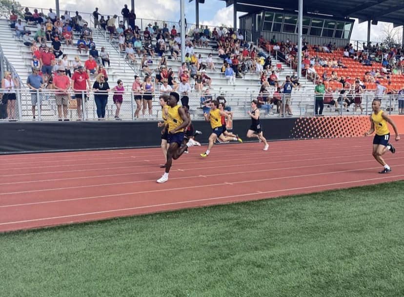 Track team competing