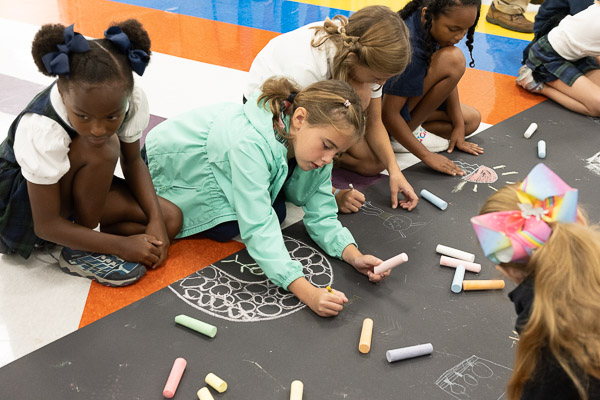 Students drawing