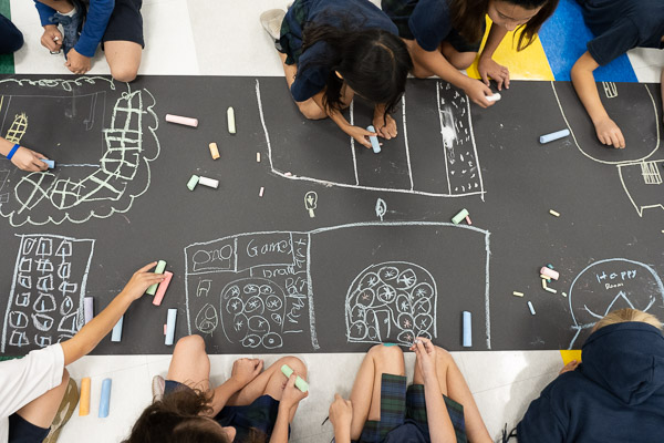 Students drawing