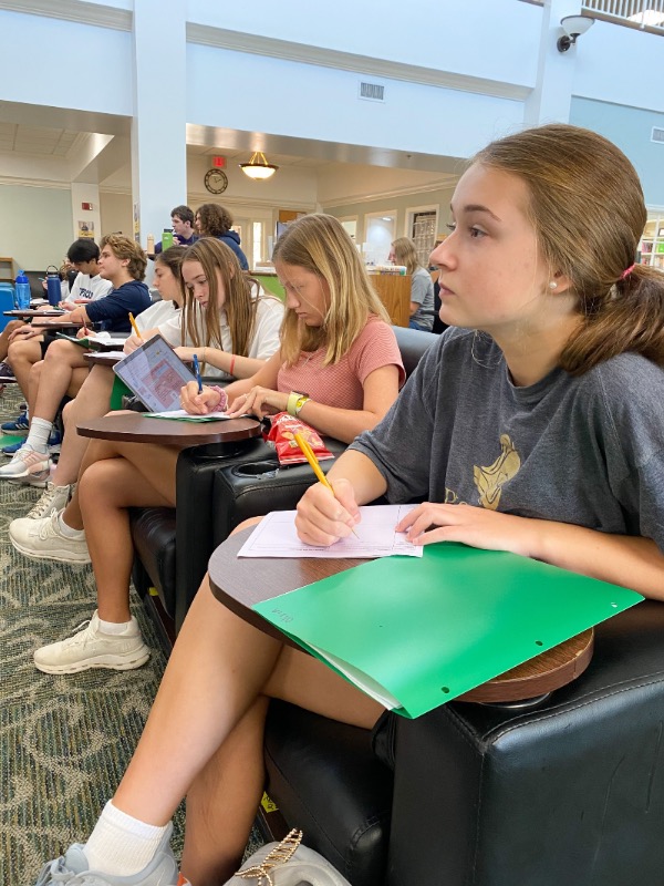 Student in Writing Center