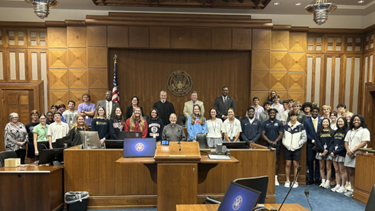 Upper School students at courthouse