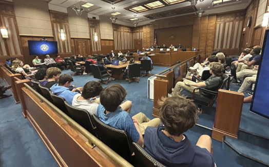 Upper School students at courthouse