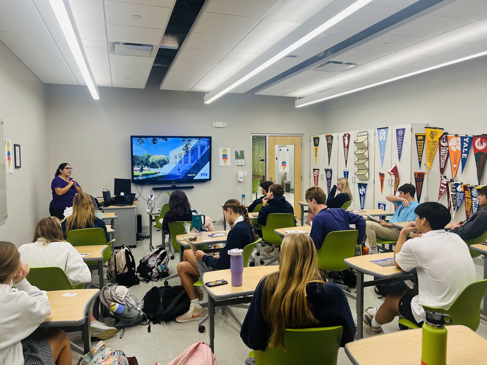 College rep visiting Upper School students