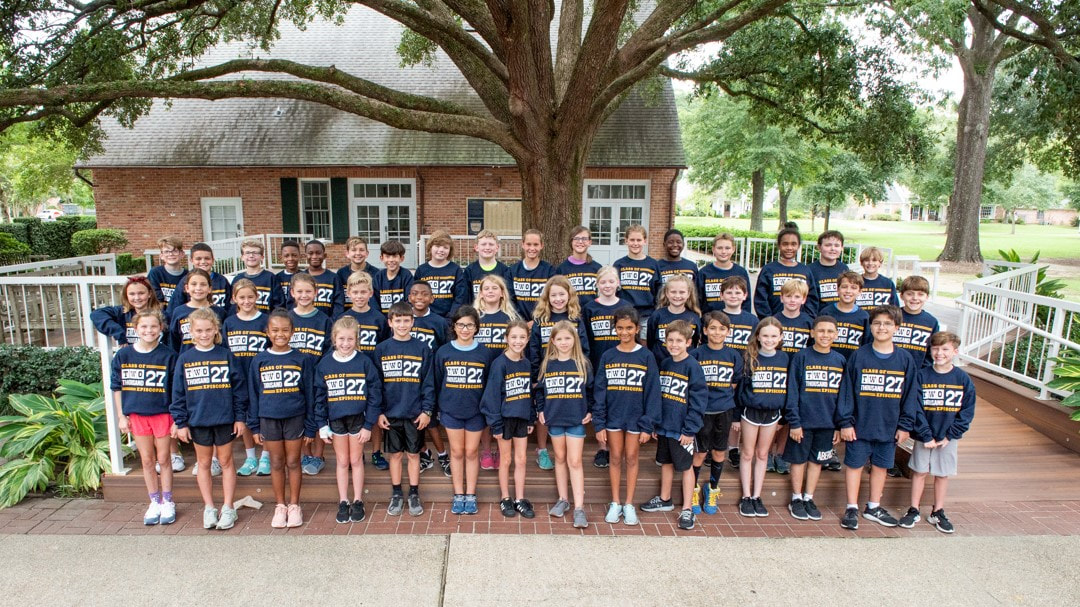 Fifth graders celebrate sweatshirt day.