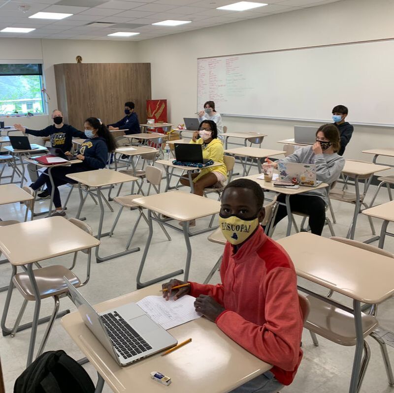 students at desks