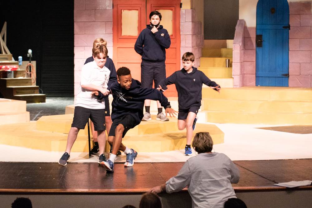 Student practicing a scene